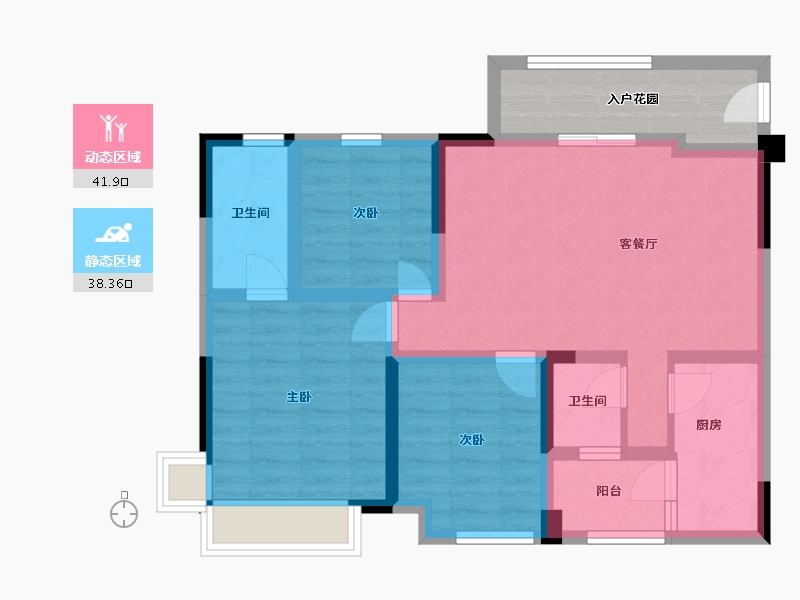 四川省-成都市-保利叶语-91.00-户型库-动静分区