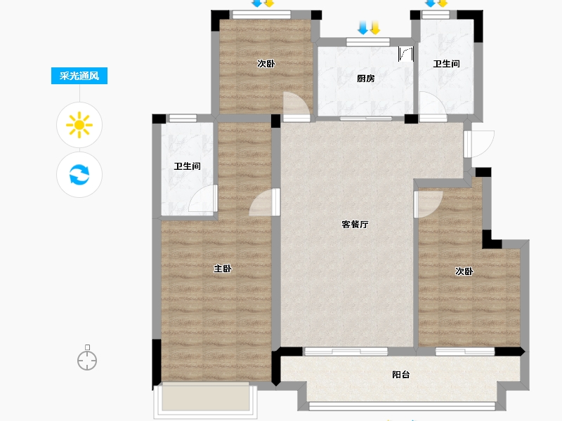 浙江省-湖州市-大家满园-98.00-户型库-采光通风