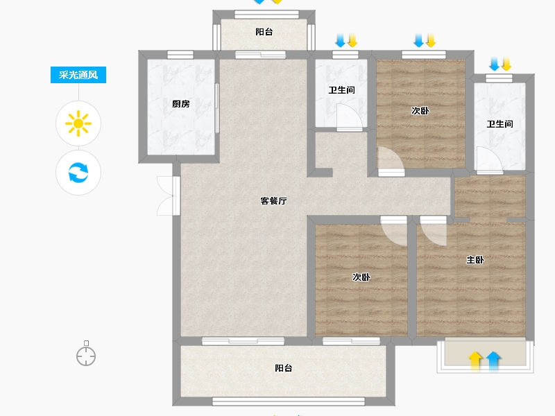 河南省-南阳市-建业臻悦汇-99.00-户型库-采光通风