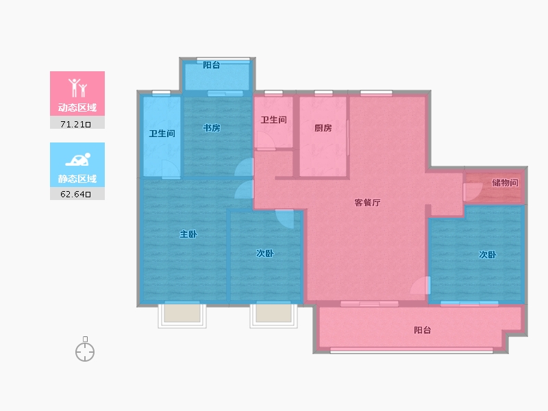 江苏省-南通市-阳光城西欧文澜府-121.00-户型库-动静分区