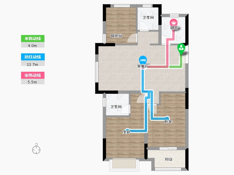 浙江省-金华市-陈宅佳苑-80.00-户型库-动静线