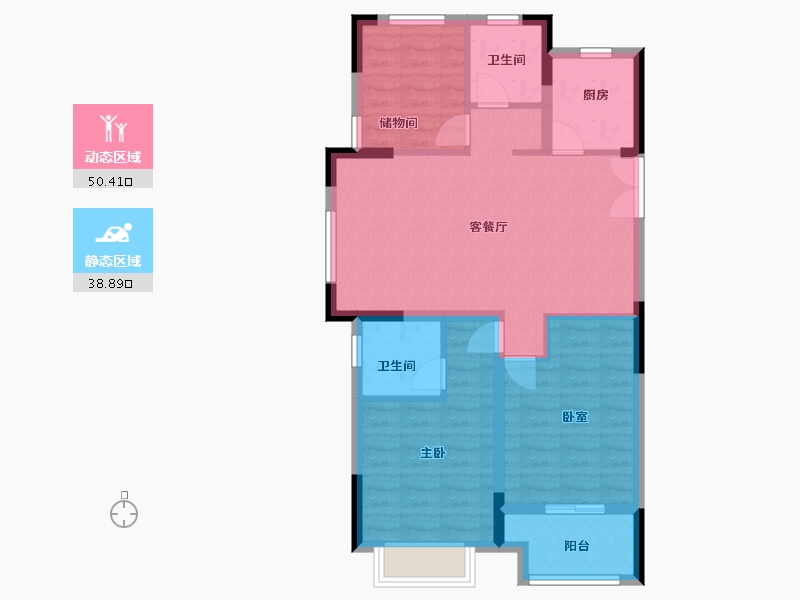 浙江省-金华市-陈宅佳苑-80.00-户型库-动静分区