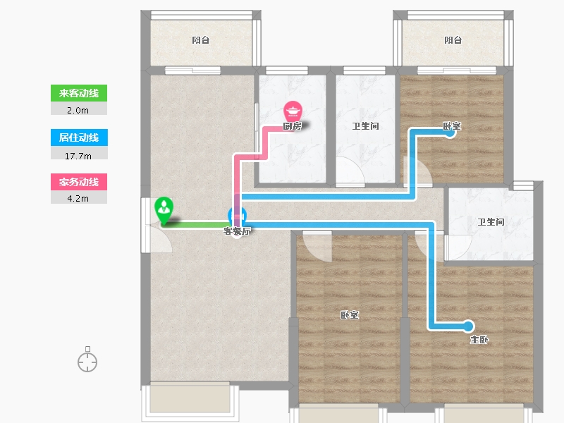 湖南省-益阳市-梓湖馨苑-96.23-户型库-动静线