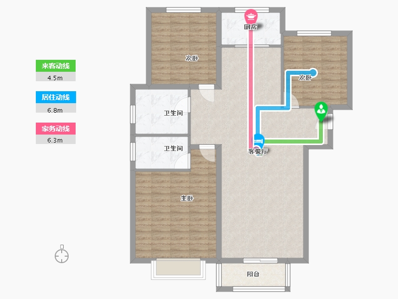 河北省-廊坊市-世纪花园-110.00-户型库-动静线