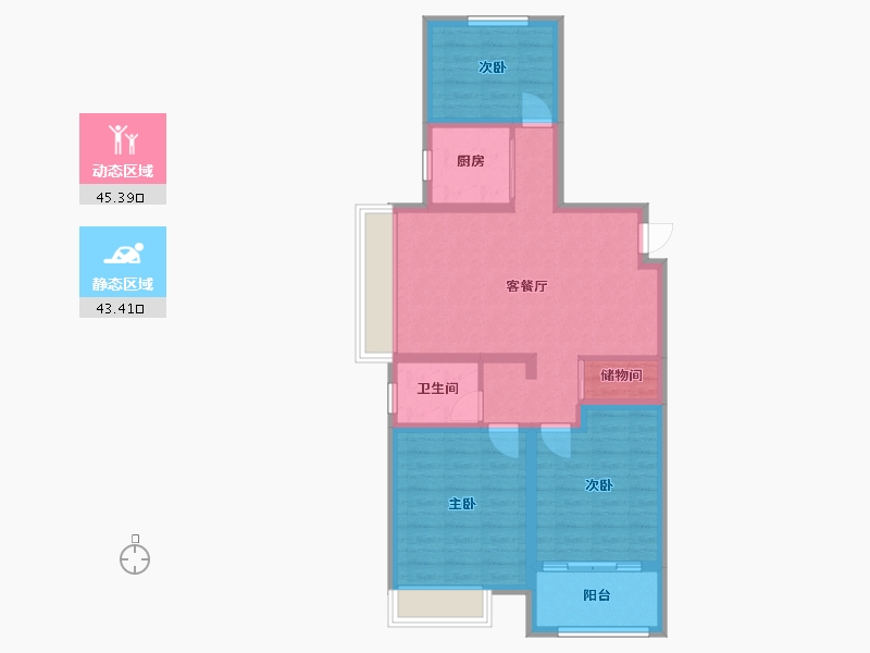 江苏省-盐城市-灌东雅苑-100.00-户型库-动静分区