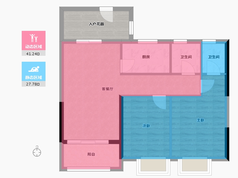 广西壮族自治区-钦州市-宁越东园-62.00-户型库-动静分区