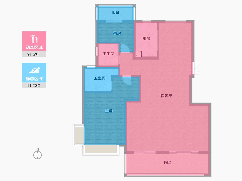 安徽省-合肥市-琥珀东华府-123.00-户型库-动静分区