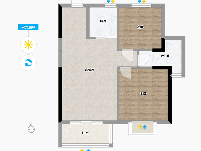 广西壮族自治区-北海市-公园1号-98.00-户型库-采光通风