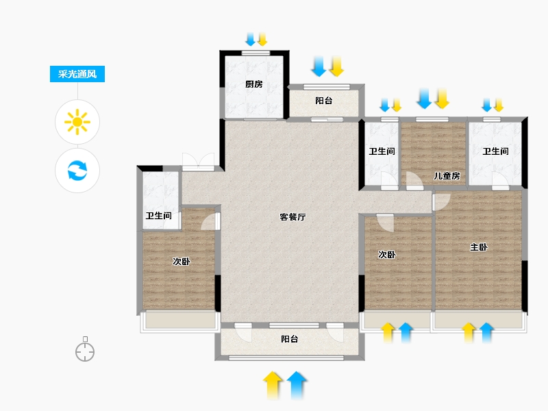 辽宁省-朝阳市-碧桂园凌云府-178.00-户型库-采光通风