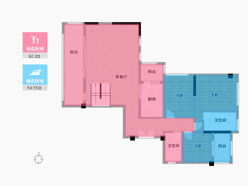 四川省-南充市-富春山居-130.00-户型库-动静分区