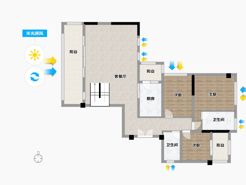 四川省-南充市-富春山居-130.00-户型库-采光通风