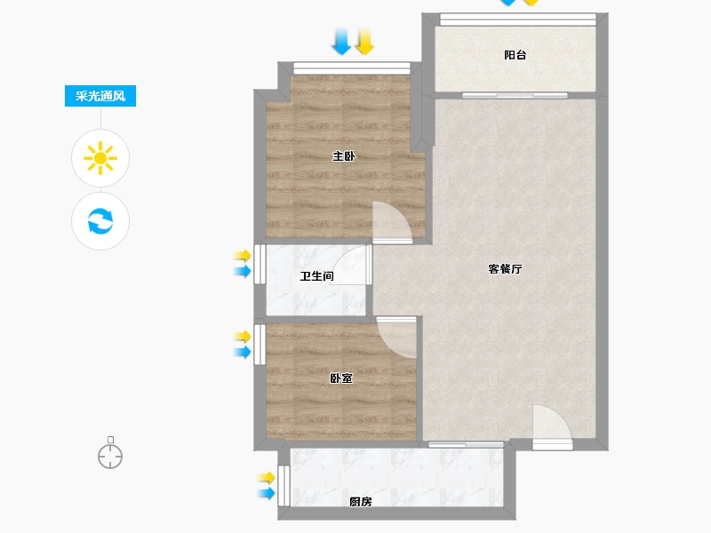 广东省-广州市-顺欣广场-58.69-户型库-采光通风