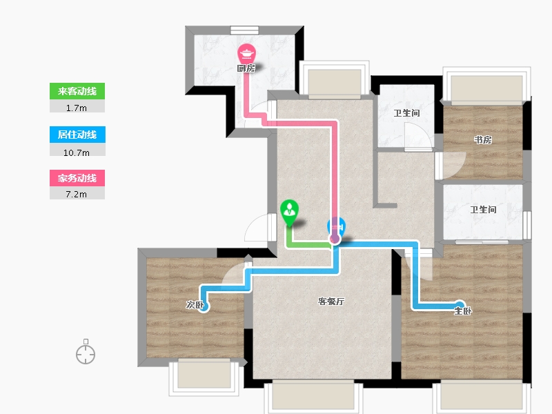 吉林省-长春市-金鹰世界-82.00-户型库-动静线