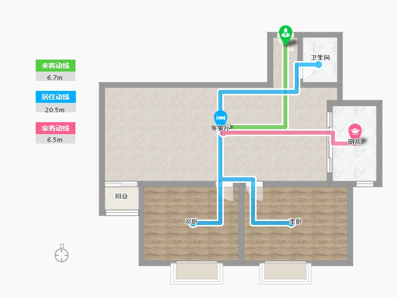 山东省-青岛市-北村新苑-91.00-户型库-动静线