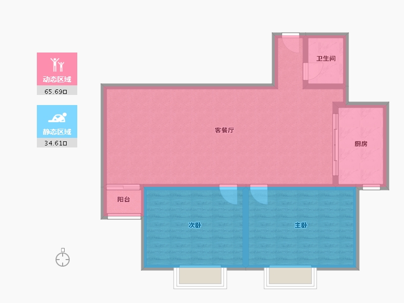 山东省-青岛市-北村新苑-91.00-户型库-动静分区