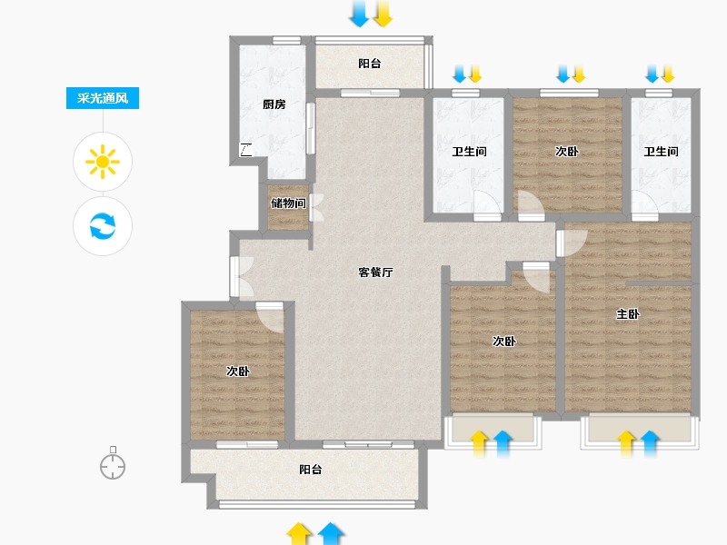 河南省-驻马店市-建业城-145.00-户型库-采光通风