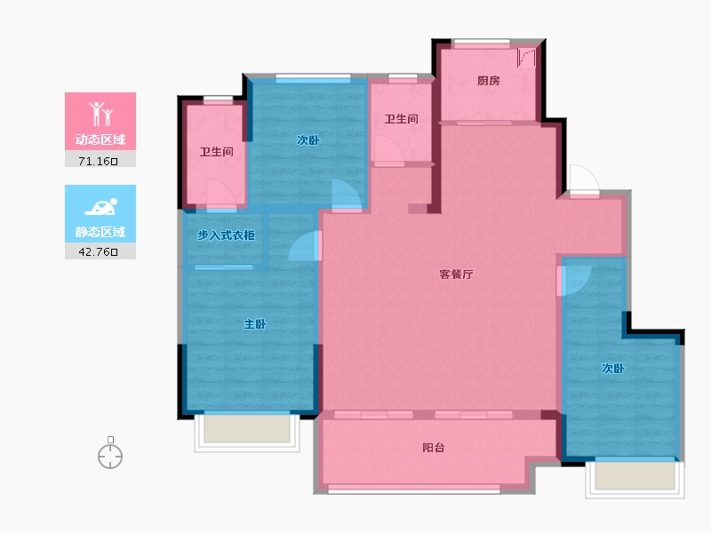 安徽省-阜阳市-颍州·弘阳府-102.40-户型库-动静分区