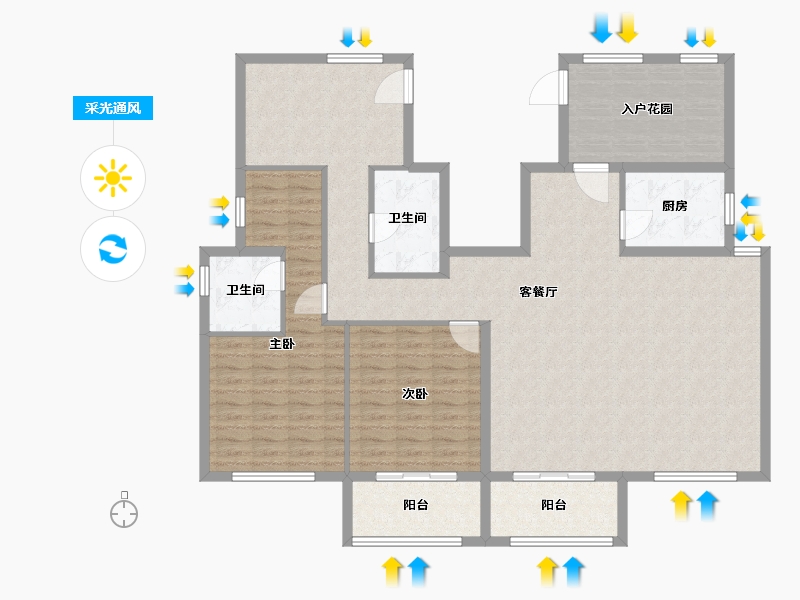 河北省-廊坊市-文创园二期-137.50-户型库-采光通风