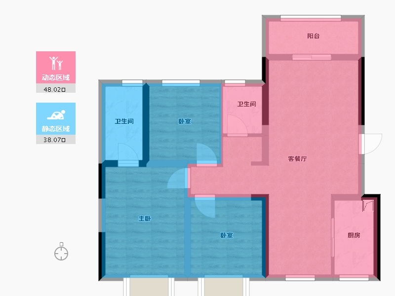 四川省-眉山市-武阳倾城-83.21-户型库-动静分区