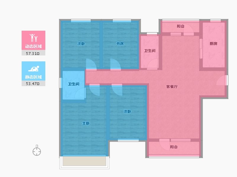 河北省-邢台市-中鼎理想城-99.21-户型库-动静分区