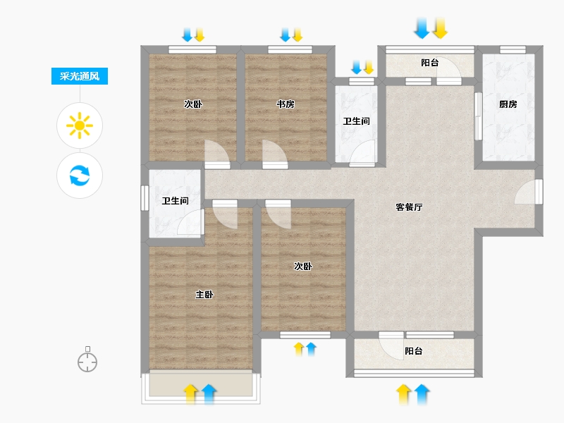 河北省-邢台市-中鼎理想城-99.21-户型库-采光通风