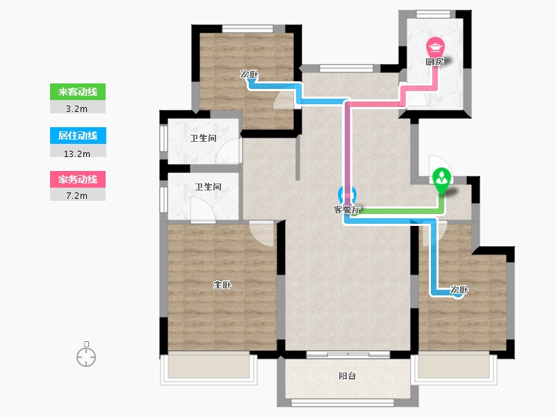 山东省-枣庄市-鸿鑫润景-102.37-户型库-动静线