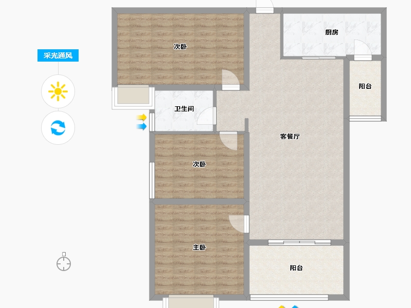 湖北省-宜昌市-阳光花苑-112.00-户型库-采光通风