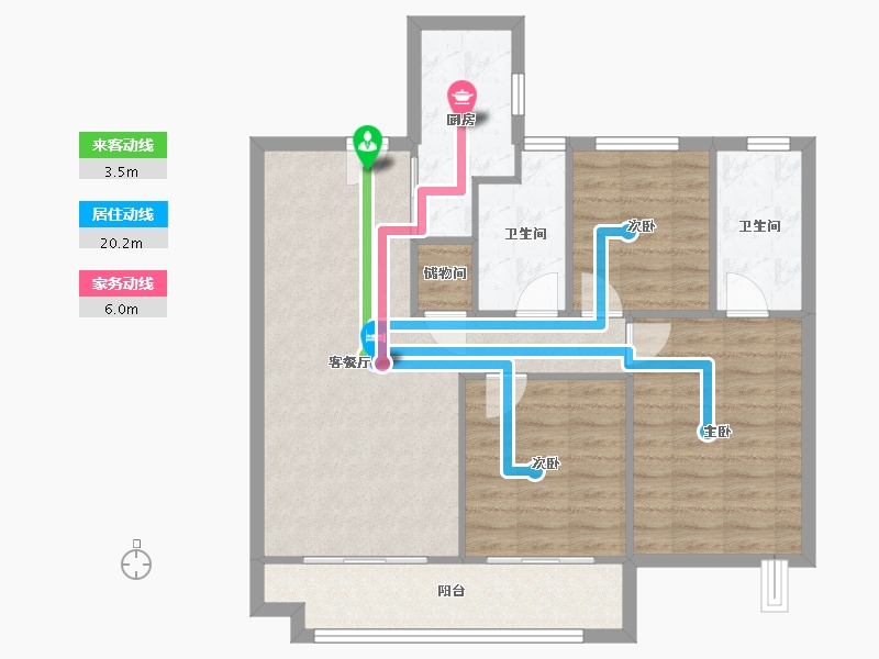 湖北省-武汉市-保利新武昌-84.90-户型库-动静线