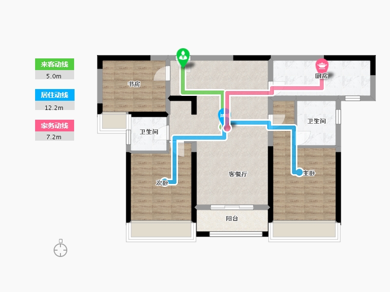 陕西省-西安市-龙湖天耀-86.10-户型库-动静线