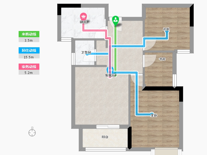 福建省-三明市-万家财富广场-60.00-户型库-动静线