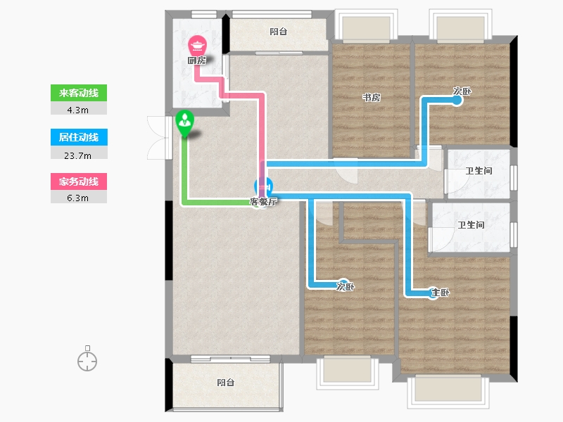 广西壮族自治区-北海市-公园1号-98.00-户型库-动静线