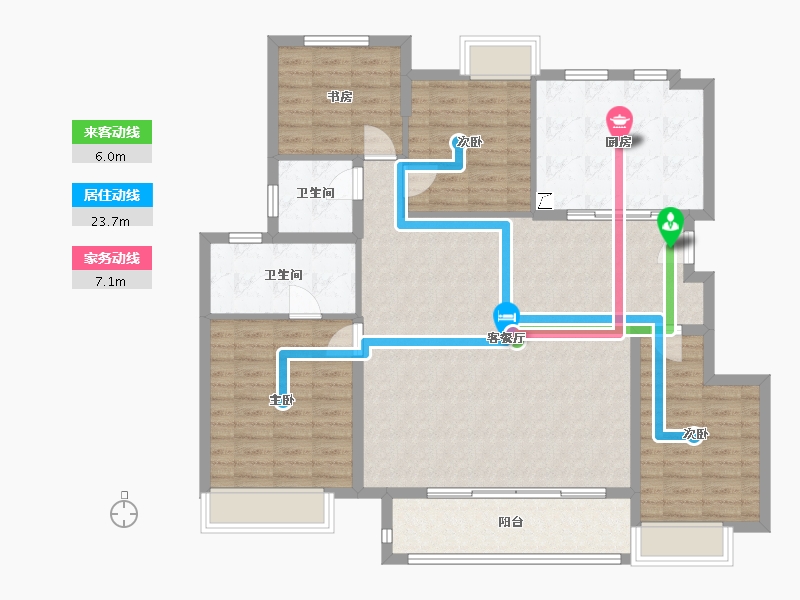 江苏省-苏州市-万科公园大道-125.00-户型库-动静线