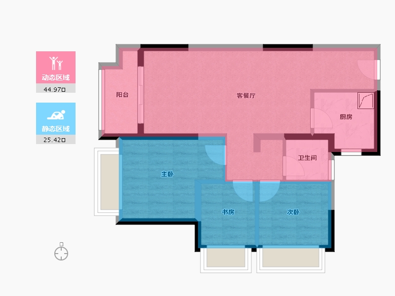 贵州省-贵阳市-贵阳融创城-65.00-户型库-动静分区