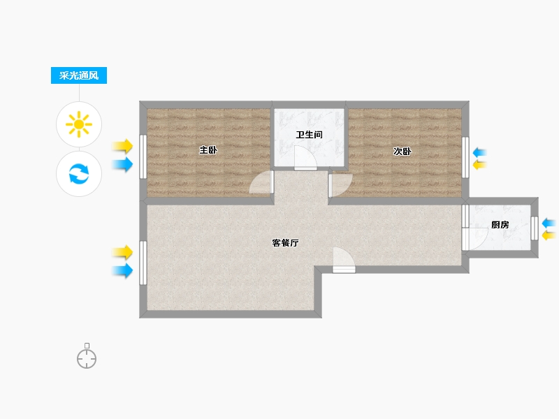 黑龙江省-哈尔滨市-华居水木天成-70.00-户型库-采光通风