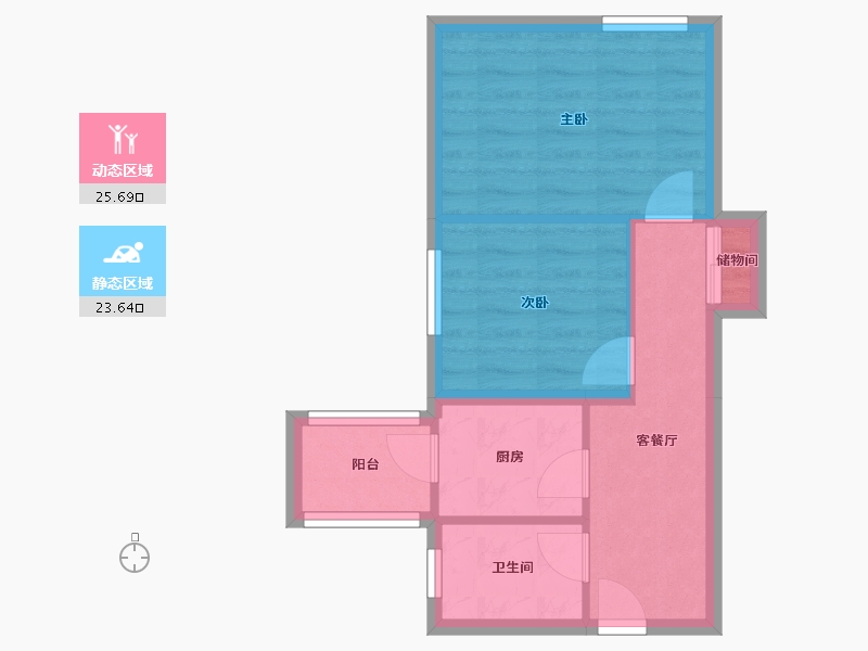 北京-北京市-柳林馆南里-39.00-户型库-动静分区