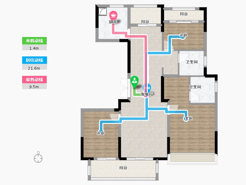 安徽省-宿州市-玫瑰园-127.50-户型库-动静线