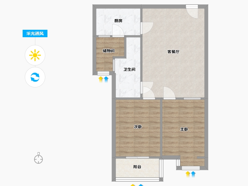 山东省-青岛市-水晶海岸-62.80-户型库-采光通风