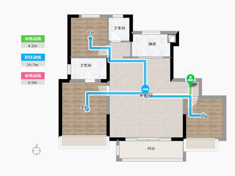 宁夏回族自治区-银川市-万科翡翠公园-129.00-户型库-动静线