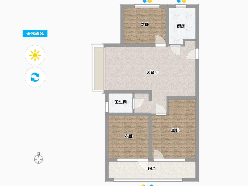 山东省-青岛市-衡山学府-80.00-户型库-采光通风