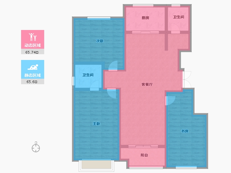 山东省-菏泽市-曹州毛胡同-118.00-户型库-动静分区