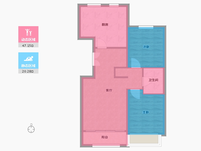 北京-北京市-北京城建樾府-72.00-户型库-动静分区