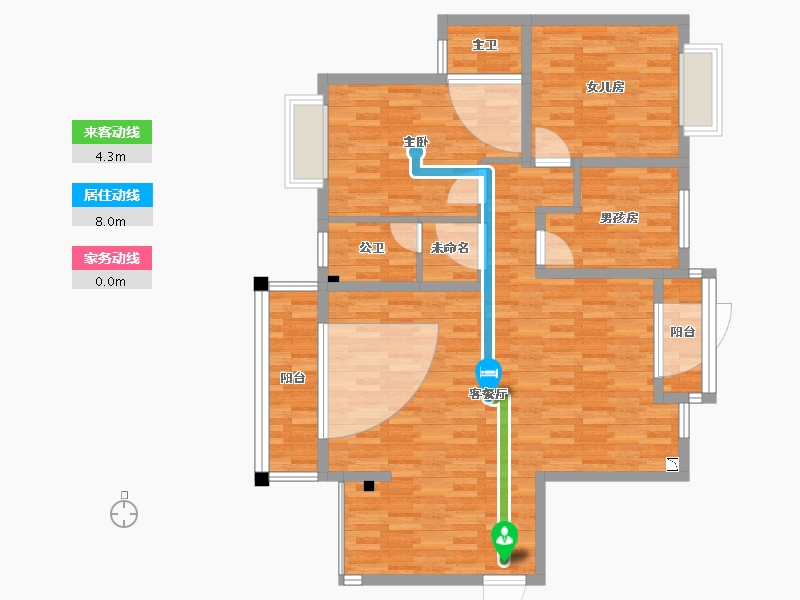 湖南省-怀化市-芷江潕水新城-110.78-户型库-动静线