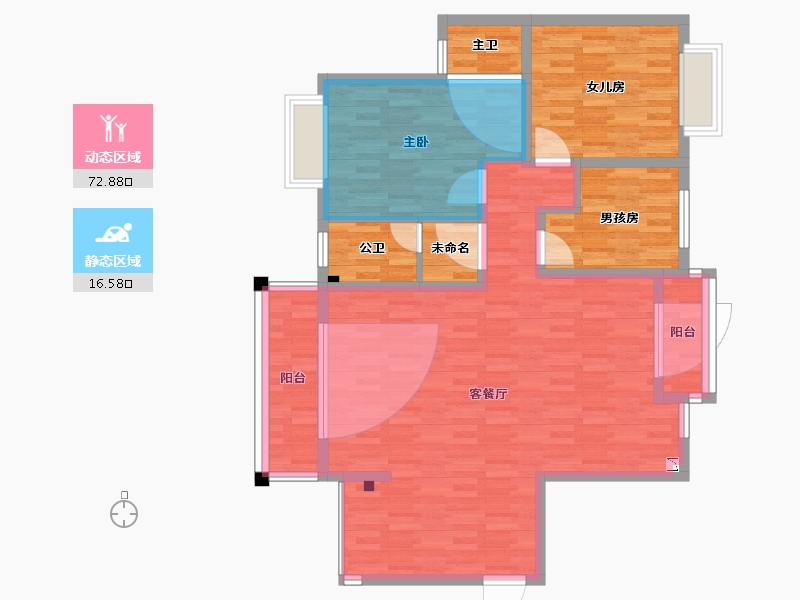 湖南省-怀化市-芷江潕水新城-110.78-户型库-动静分区