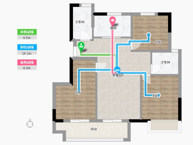 浙江省-嘉兴市-万科潮起云山-80.00-户型库-动静线