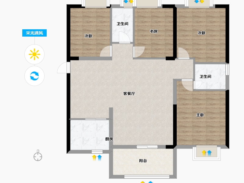 广东省-汕尾市-泰和苑-122.84-户型库-采光通风