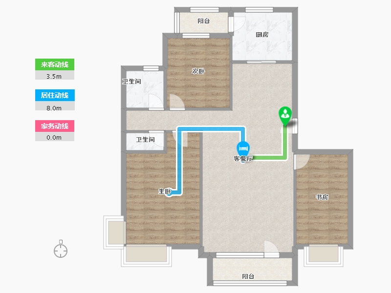 辽宁省-大连市-新星绿城5期-94.25-户型库-动静线