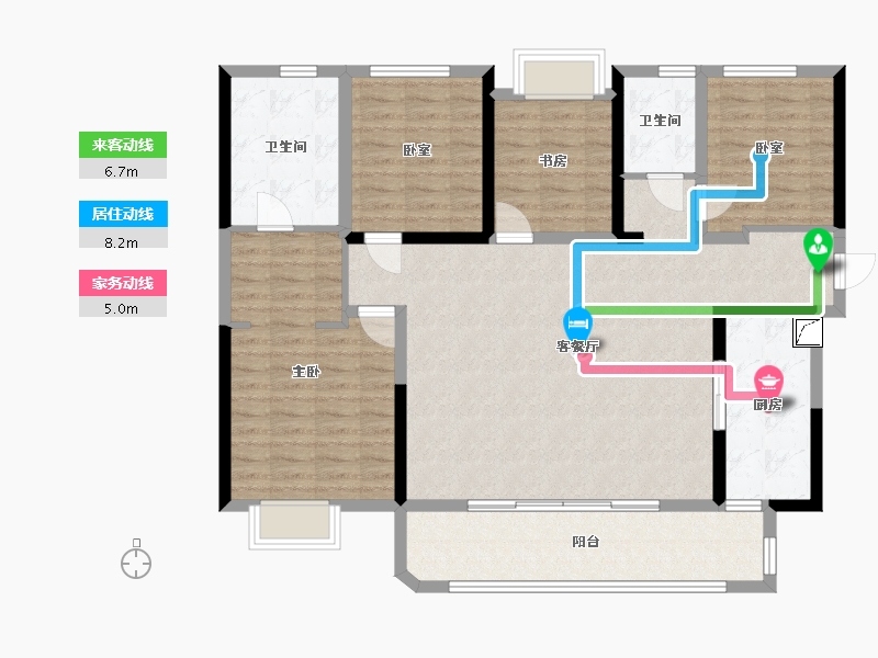 四川省-成都市-天府公园未来城-128.00-户型库-动静线