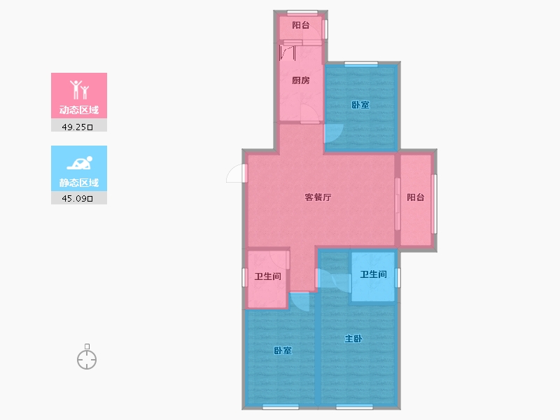 山西省-大同市-阳光西岸-94.35-户型库-动静分区