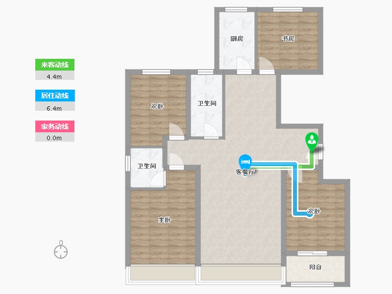 山东省-淄博市-学林雅苑-110.00-户型库-动静线