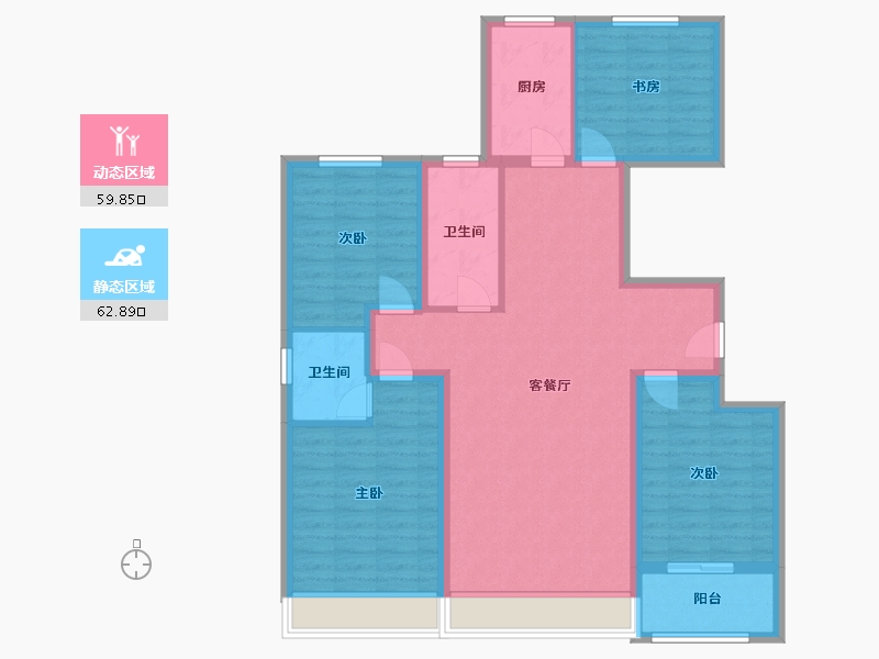 山东省-淄博市-学林雅苑-110.00-户型库-动静分区